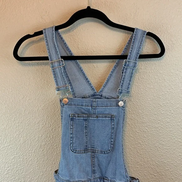 No Boundaries womens denim overalls sz XS casual fall comfy 90s streetwear - Picture 2 of 9